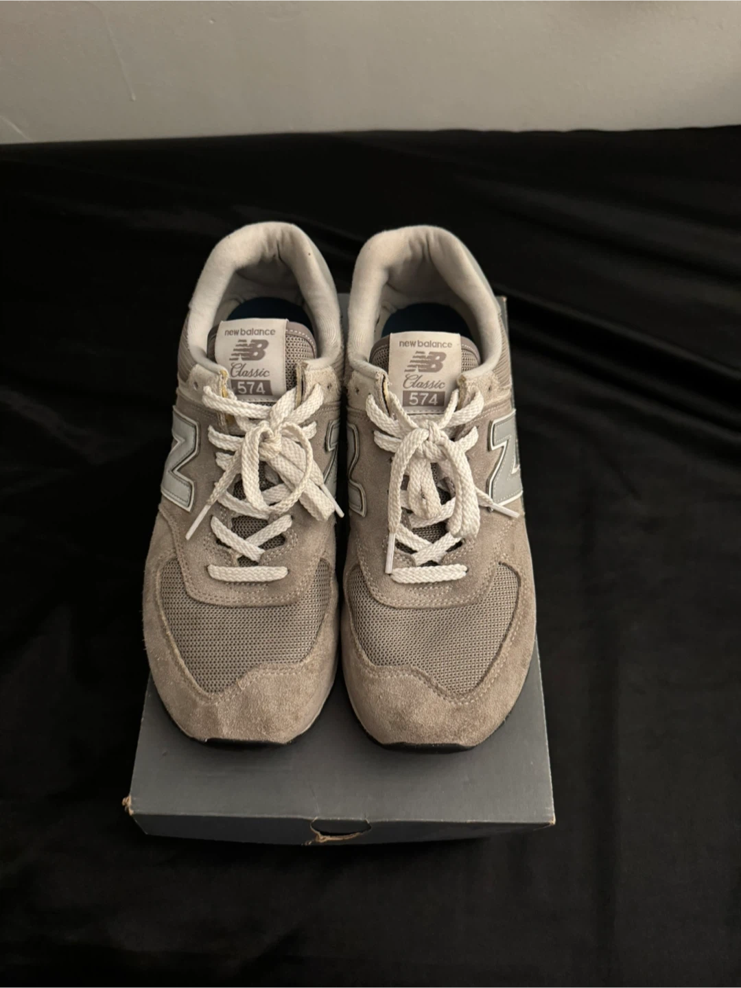 New Balance 574 Classic Grey Suede & Mesh Sneakers
