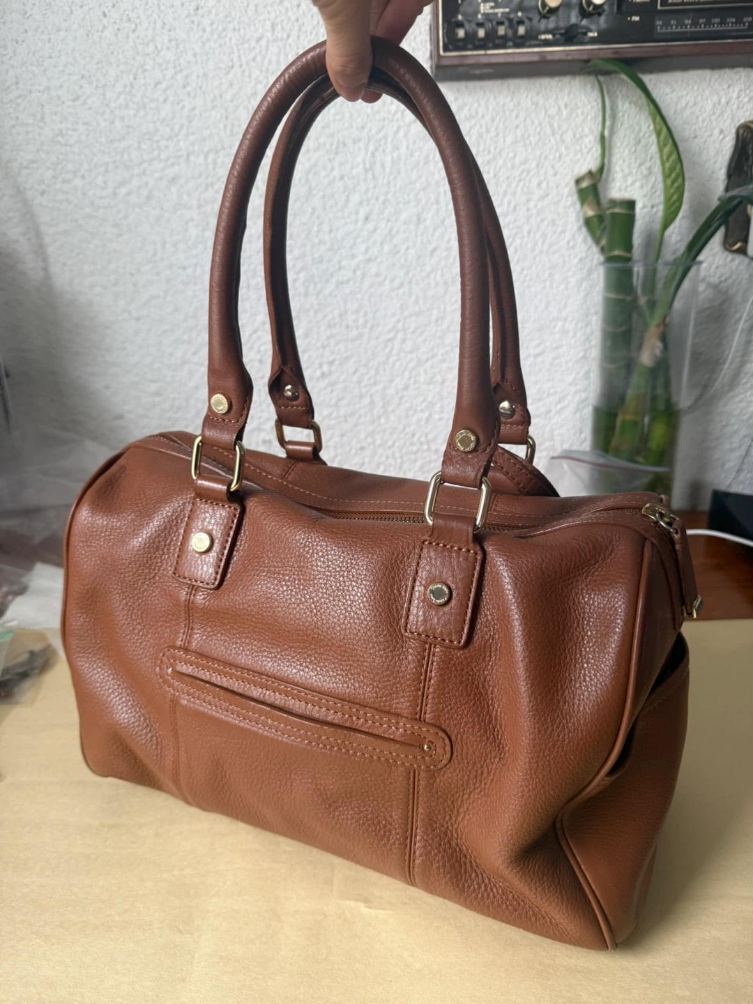 Calvin Klein Brown Leather Satchel Handbag - photo 3