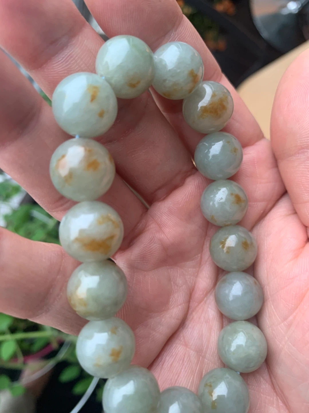 13.7mm Translucent Blue-Water Jadeite - Flowing Yellow - photo 2