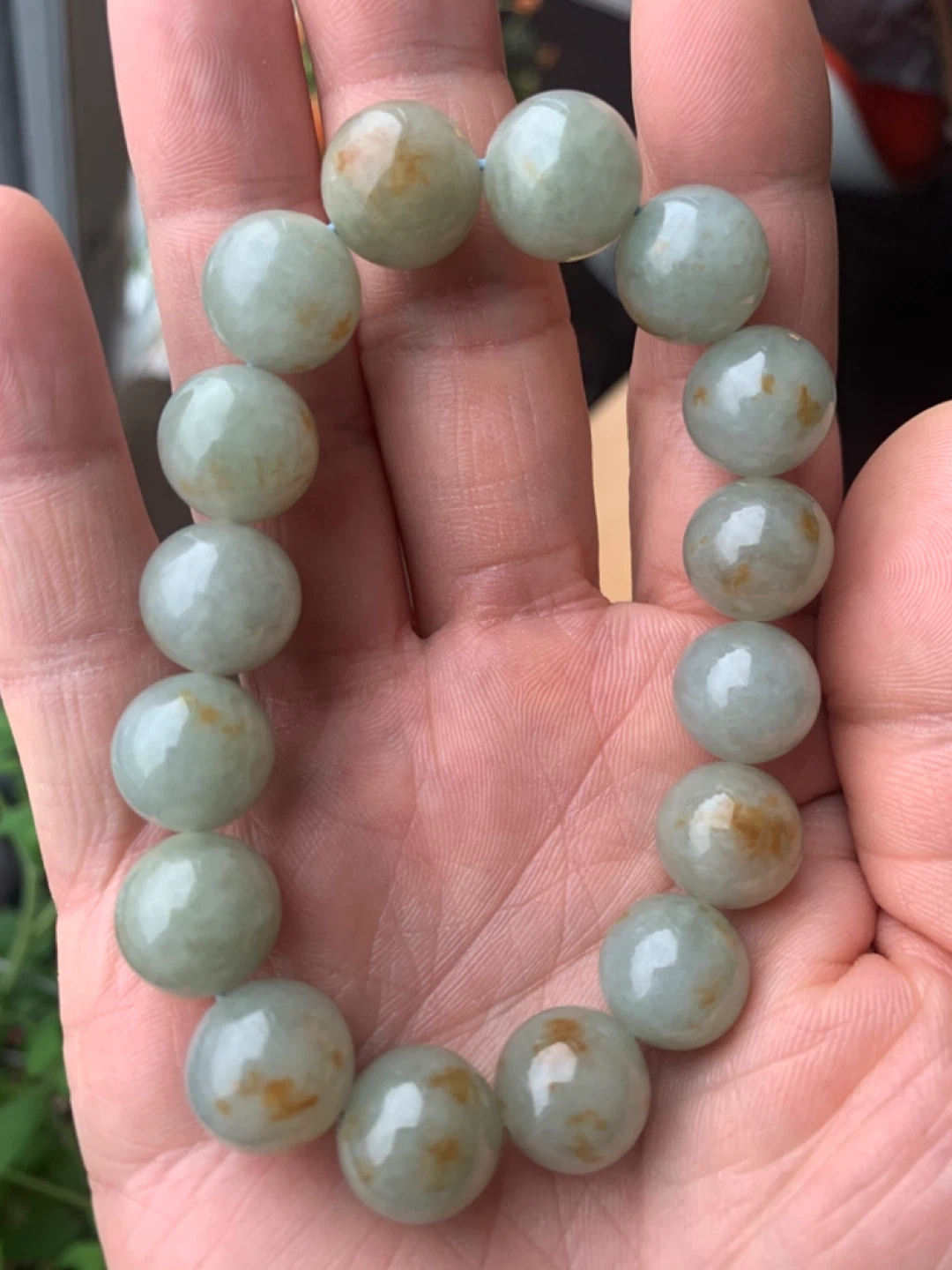 13.7mm Translucent Blue-Water Jadeite - Flowing Yellow - photo 4