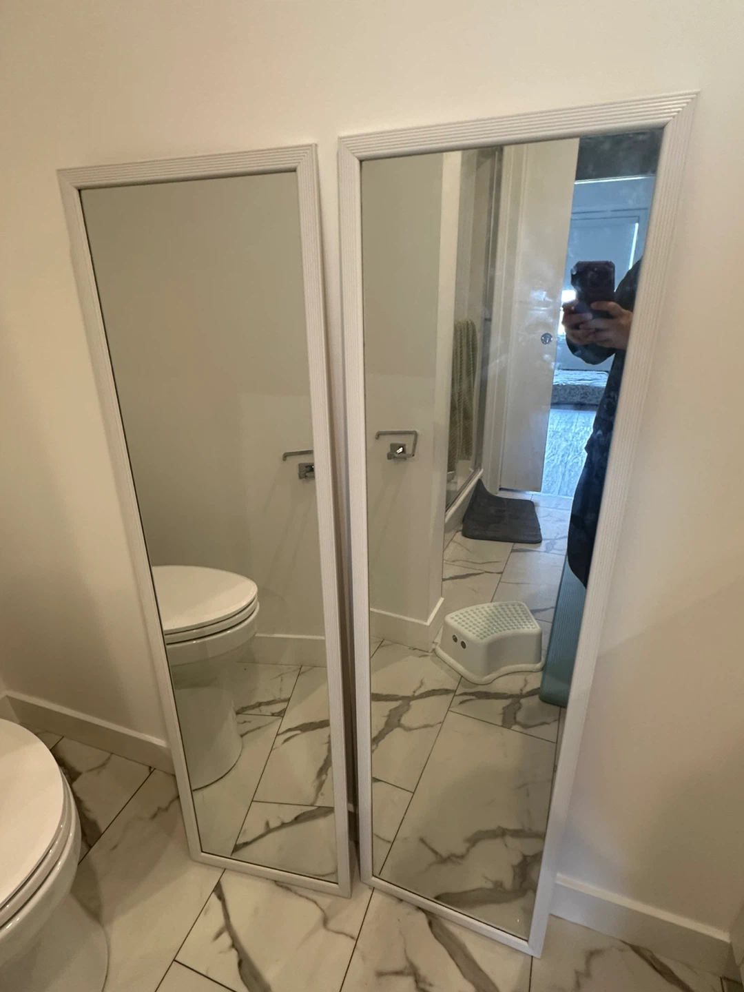 White Framed Full Length Mirror - photo 2
