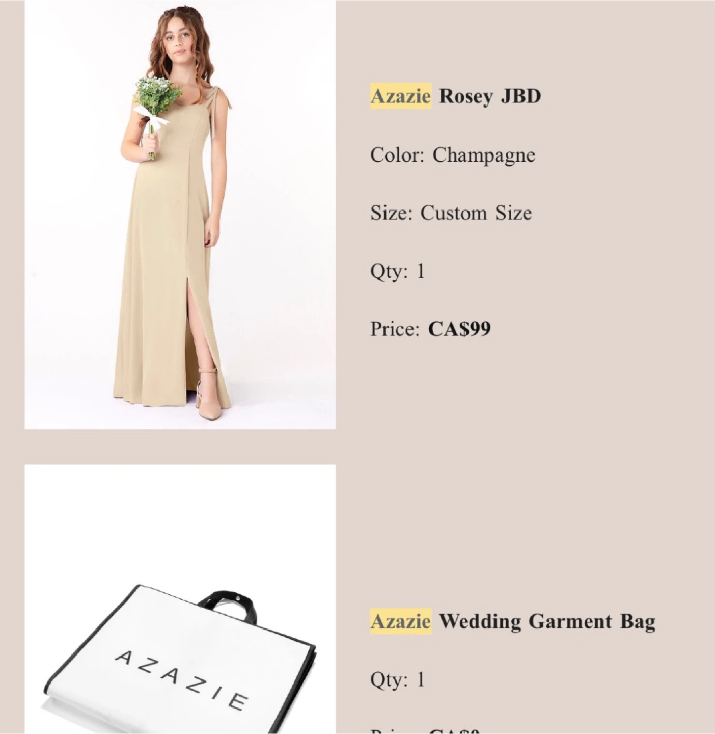Azazie Rosey JBD Dress - Champagne