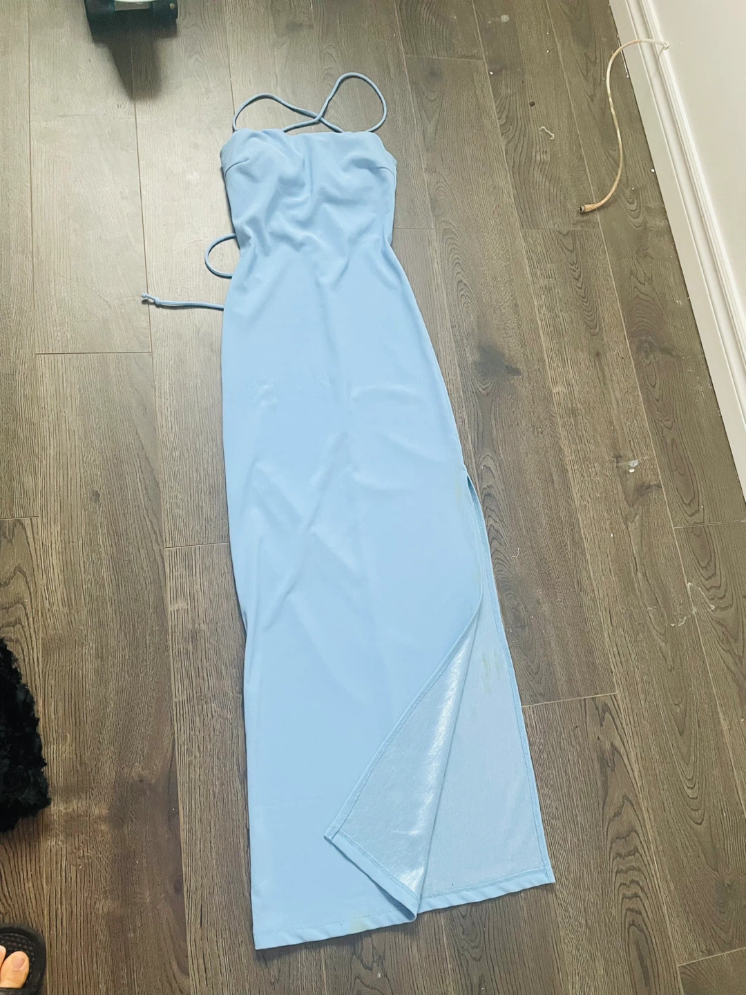 Blue Spaghetti Strap Maxi Dress