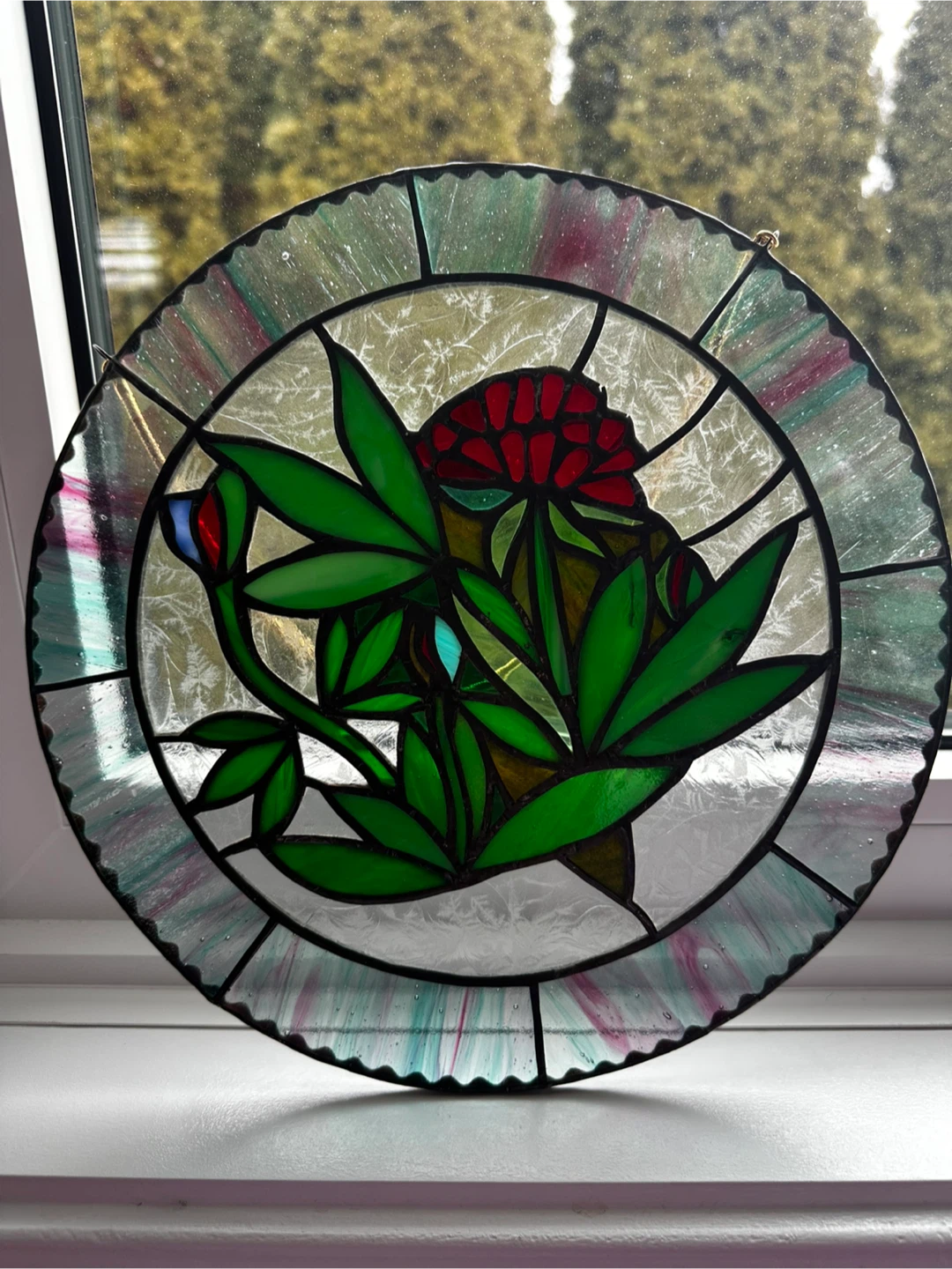 Stained Glass Floral Suncatcher
