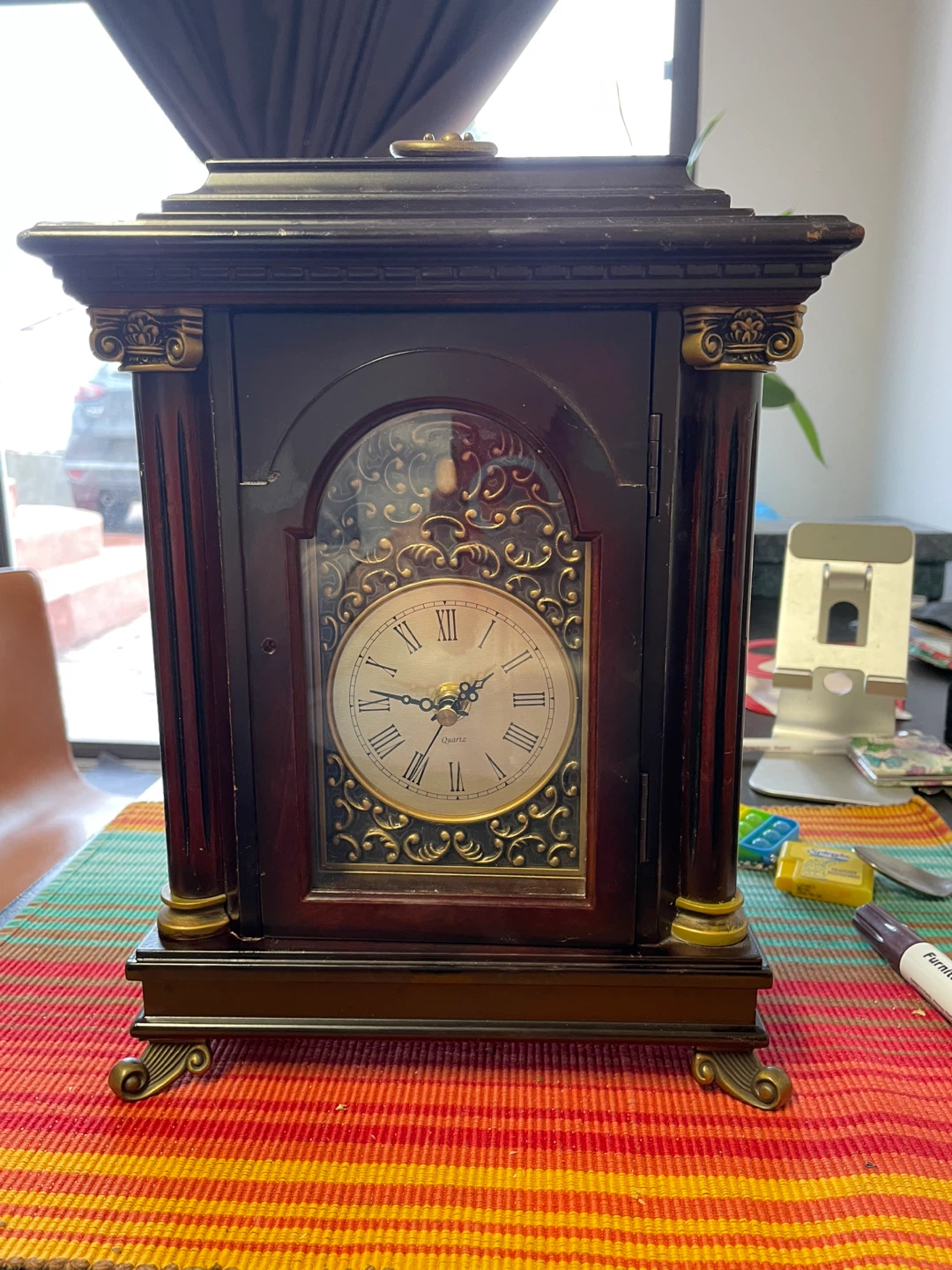Bombay Company Wooden Mantel Clock