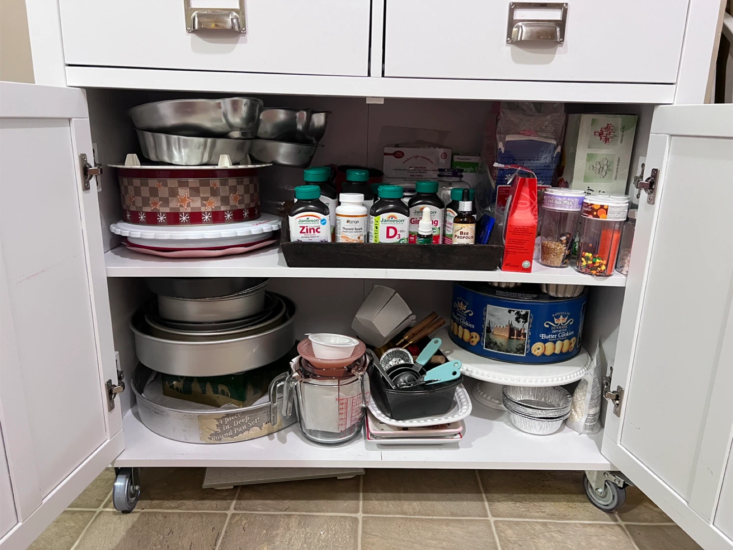 Kitchen Island Cart with Butcher Block Top - photo 2