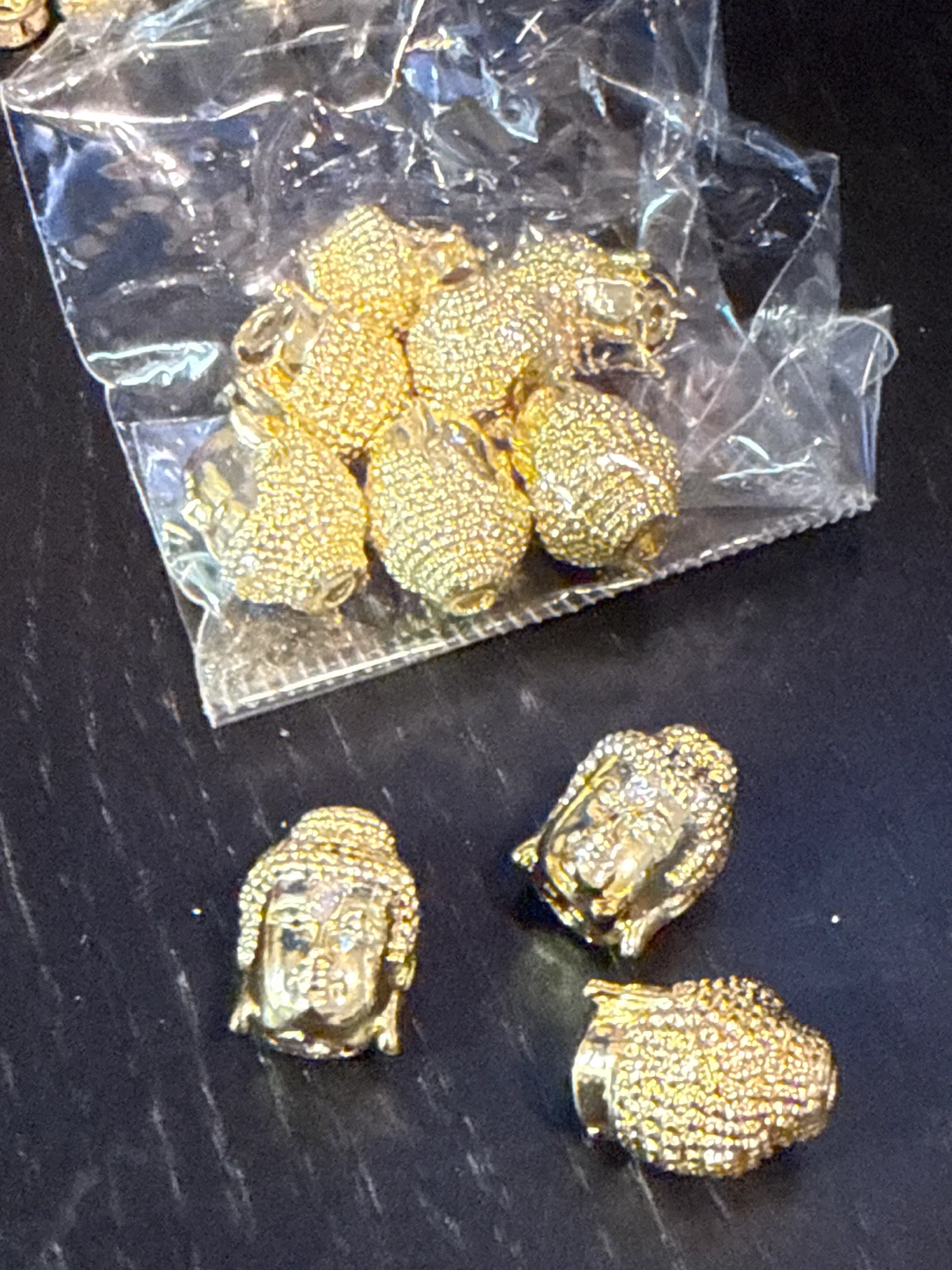 Gold Tone Buddha Head Charms & Beads - photo 3