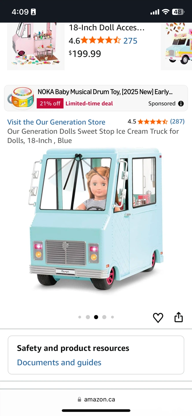 Our Generation Dolls Sweet Stop Ice Cream Truck (18-Inch, Blue) - photo 4