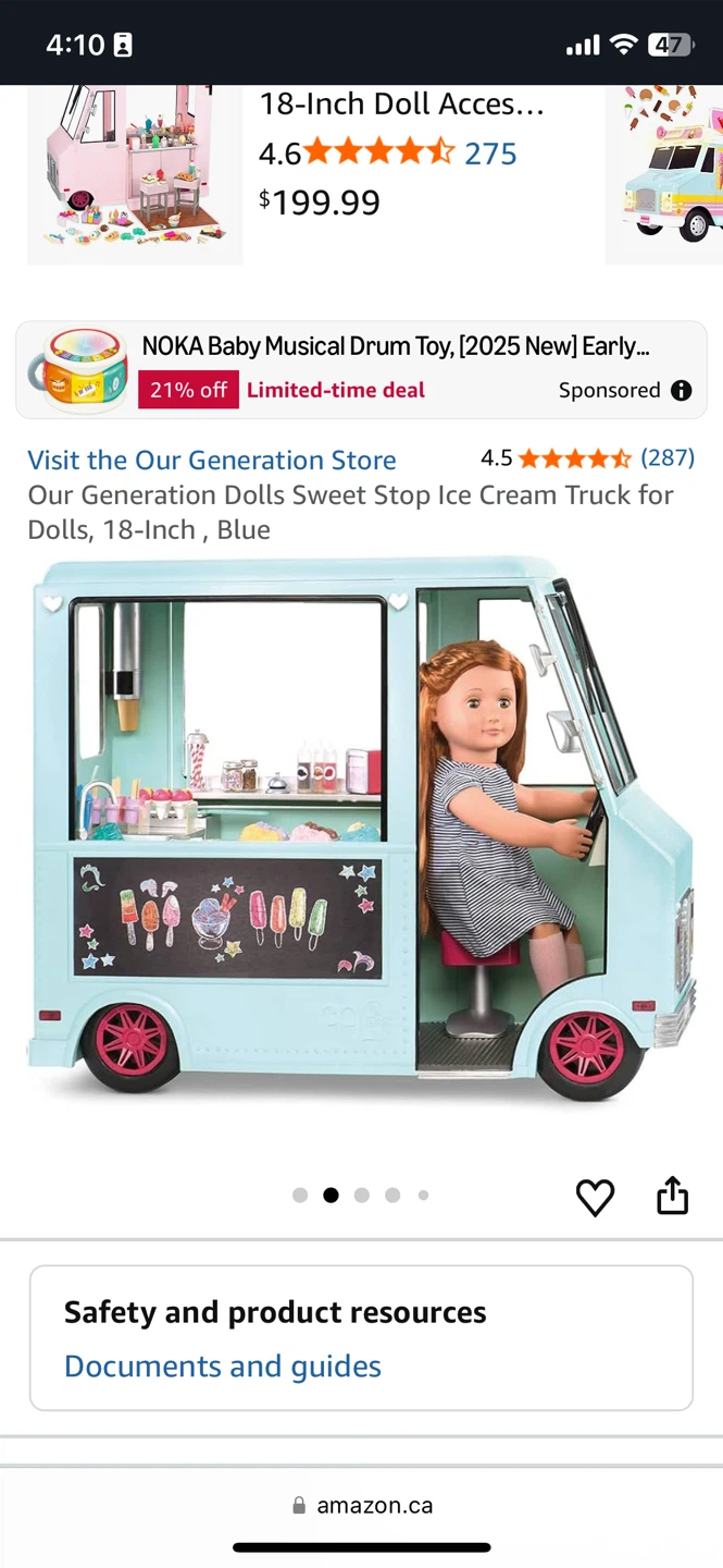 Our Generation Dolls Sweet Stop Ice Cream Truck (18-Inch, Blue) - photo 2