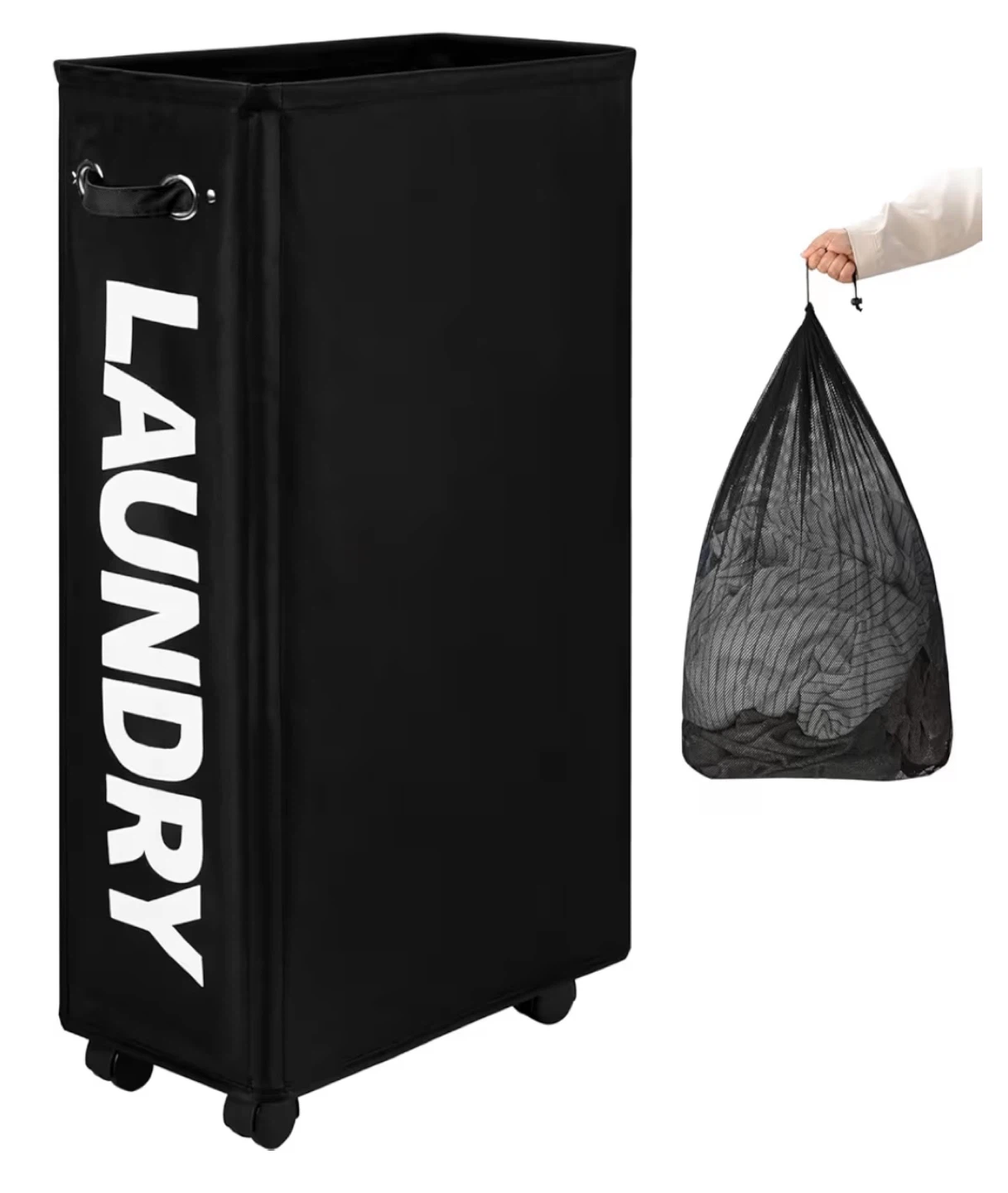 Brand New Slim Laundry Hamper with Wheels - photo 4