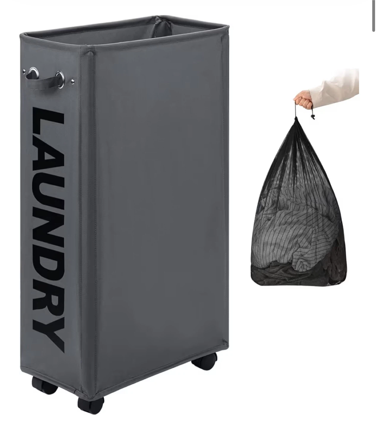 Brand New Slim Laundry Hamper with Wheels - photo 2