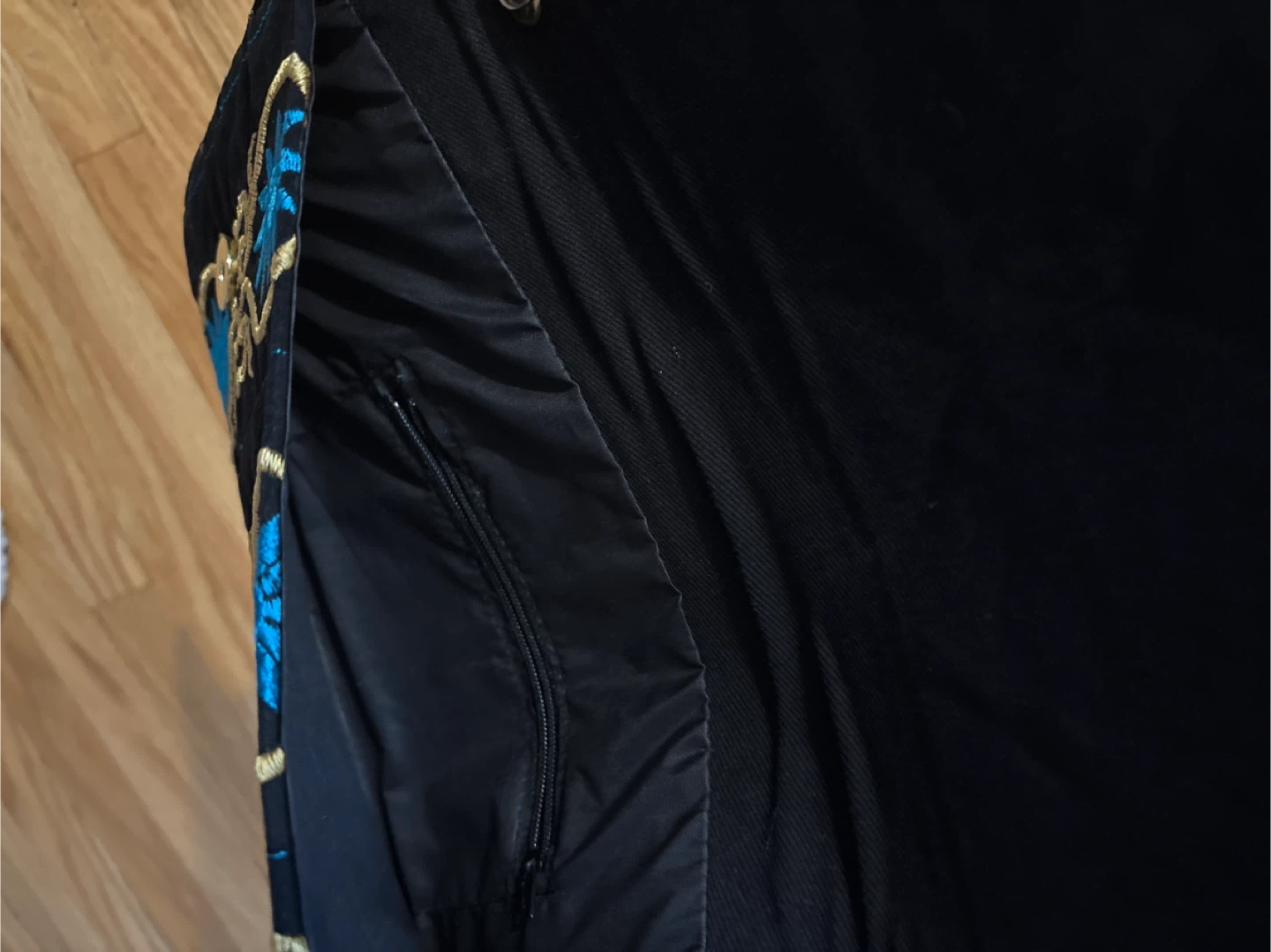 Embroidered Clutch Purse Black Blue Gold - photo 4