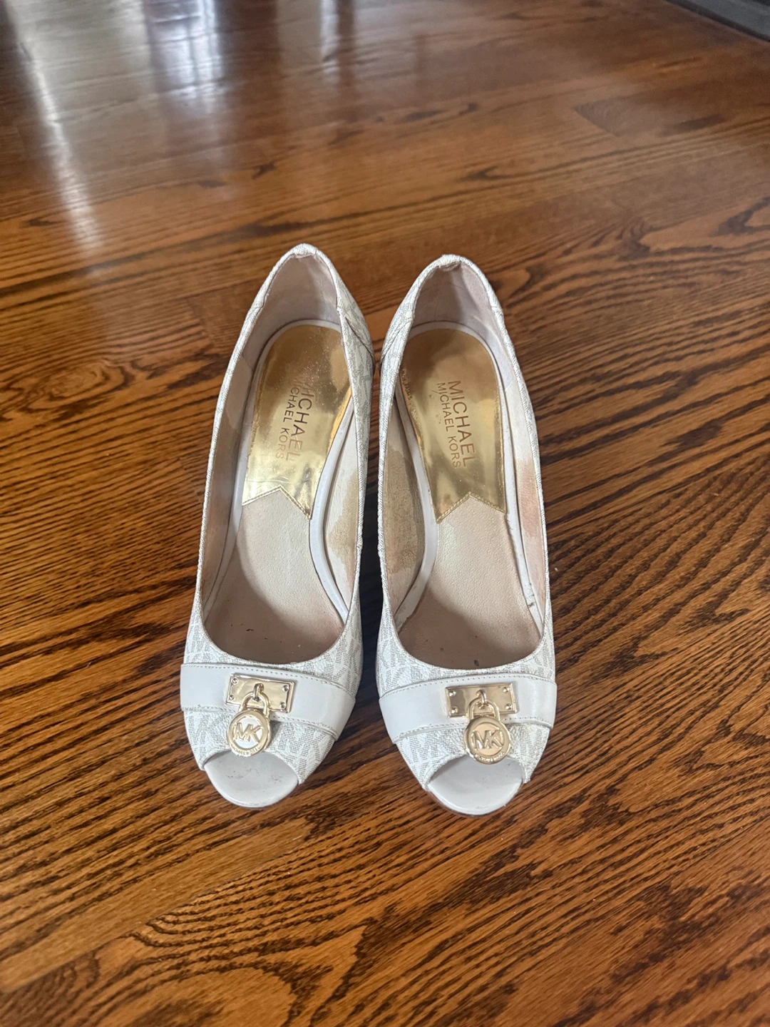 Michael Kors White Wedge Heels
