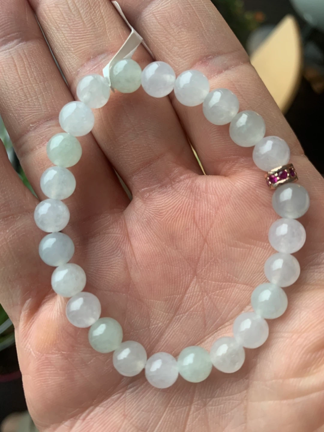 Certified High-Ice Jadeite Bracelet - 7.3mm Grade A - photo 3