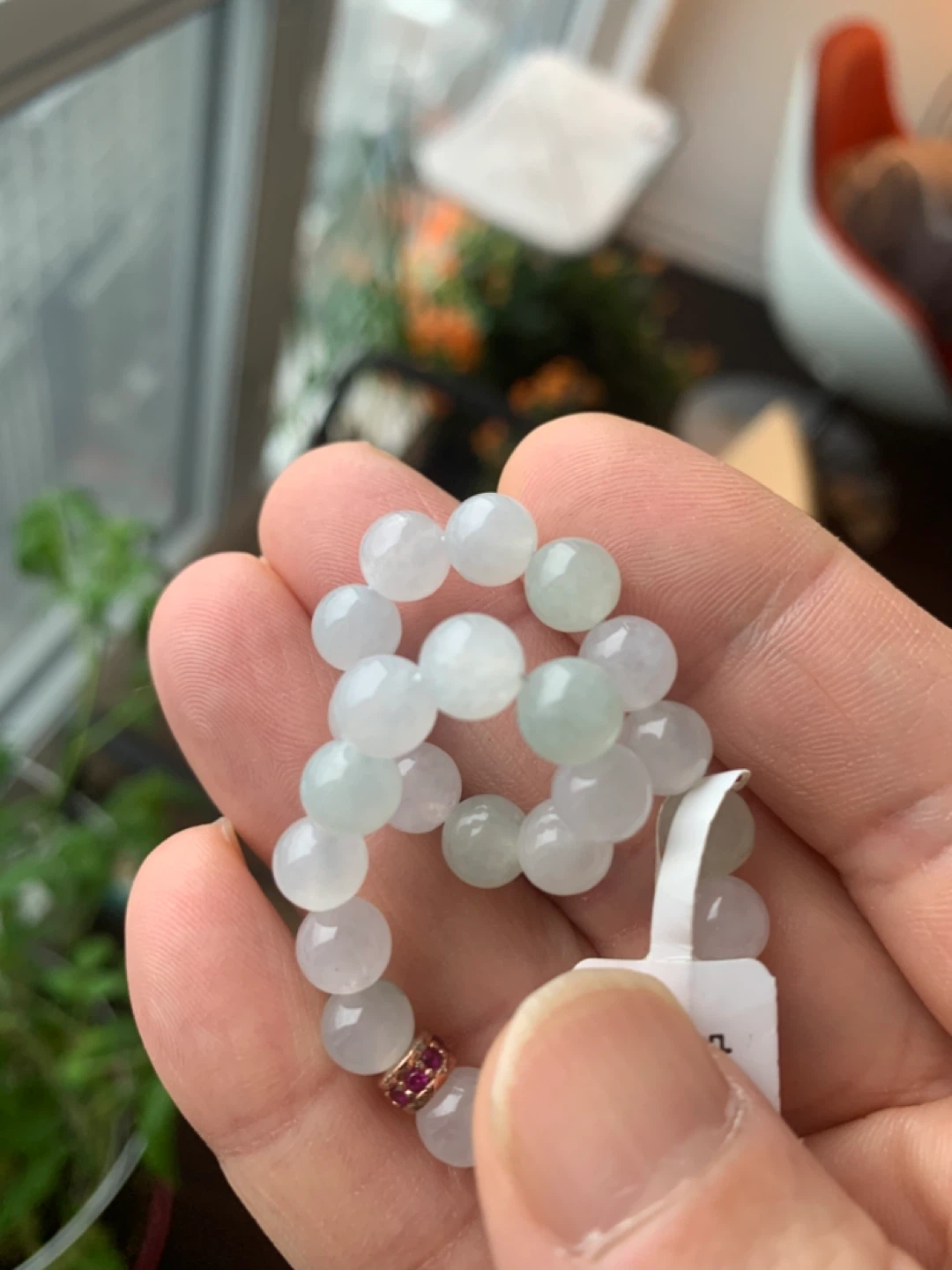 Certified High-Ice Jadeite Bracelet - 7.3mm Grade A - photo 4
