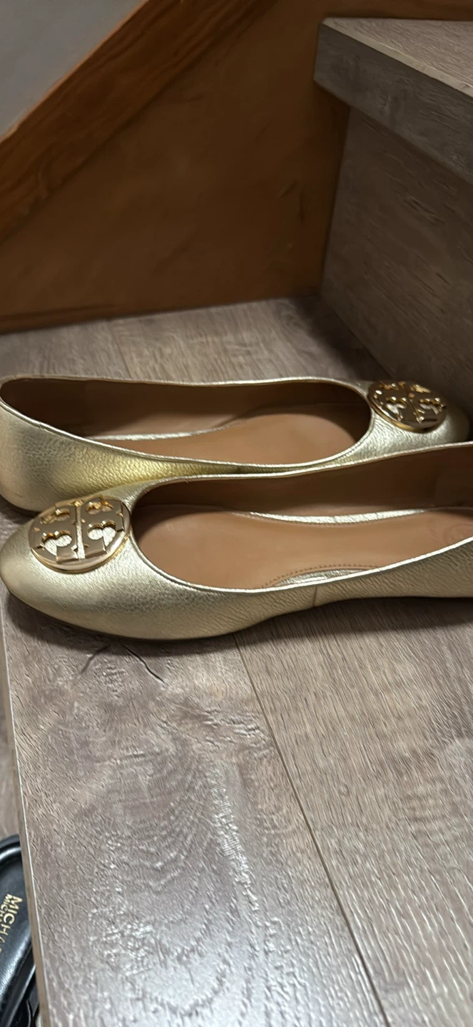Tory Burch Gold Leather Ballet Flats - photo 2