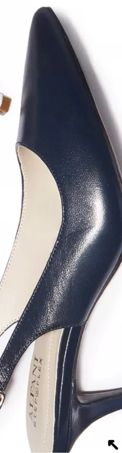 Alfani Step 'N Flex Navy Leather Slingback Heels - Size 9M - photo 3