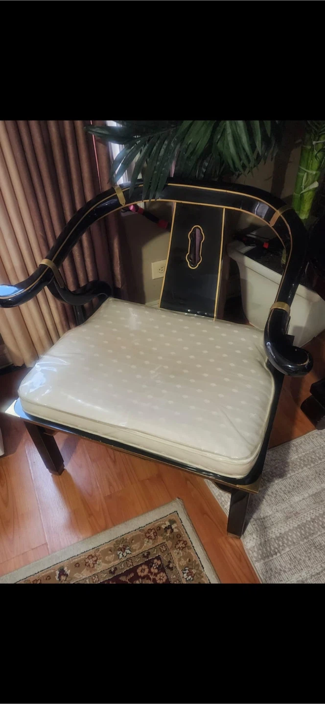 Vintage James Mont Style Ming Horseshoe Chair - photo 2