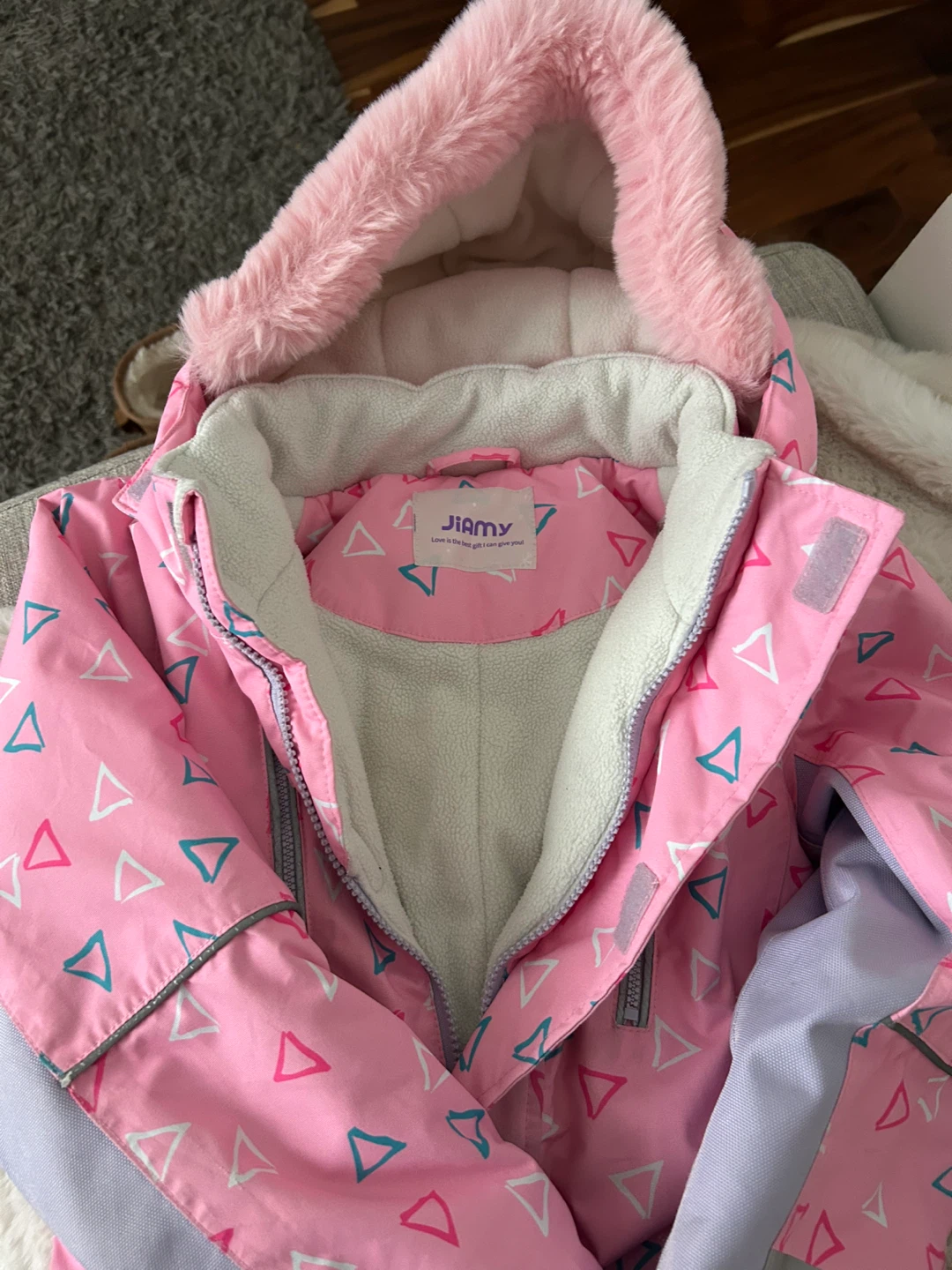 JIAMY Pink Triangle Snowsuit - Kids Size Unknown - photo 4
