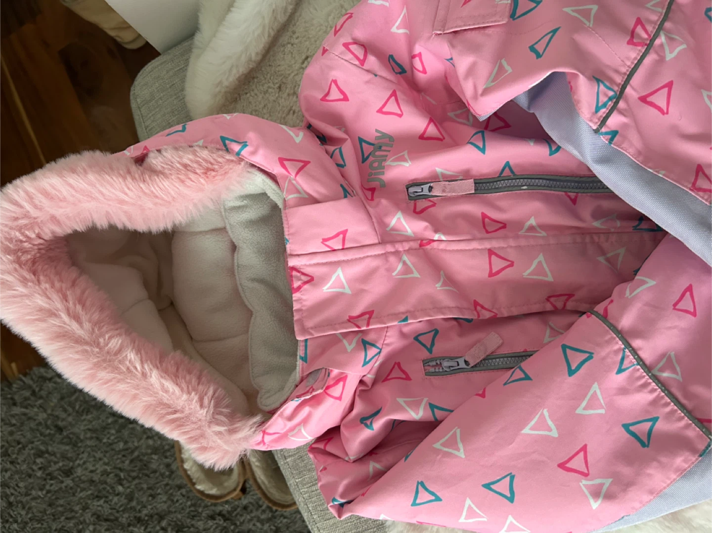 JIAMY Pink Triangle Snowsuit - Kids Size Unknown - photo 2