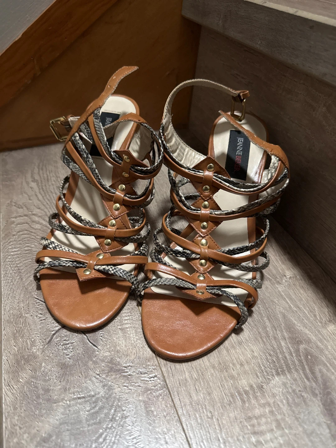Jeanne Marc Strappy Heeled Sandals
