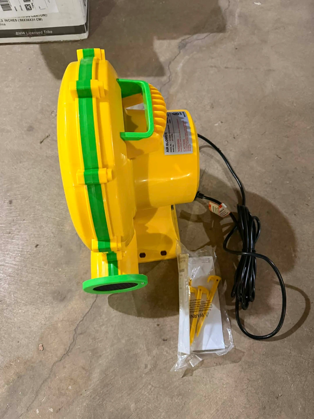Yellow Air Blower for Inflatables