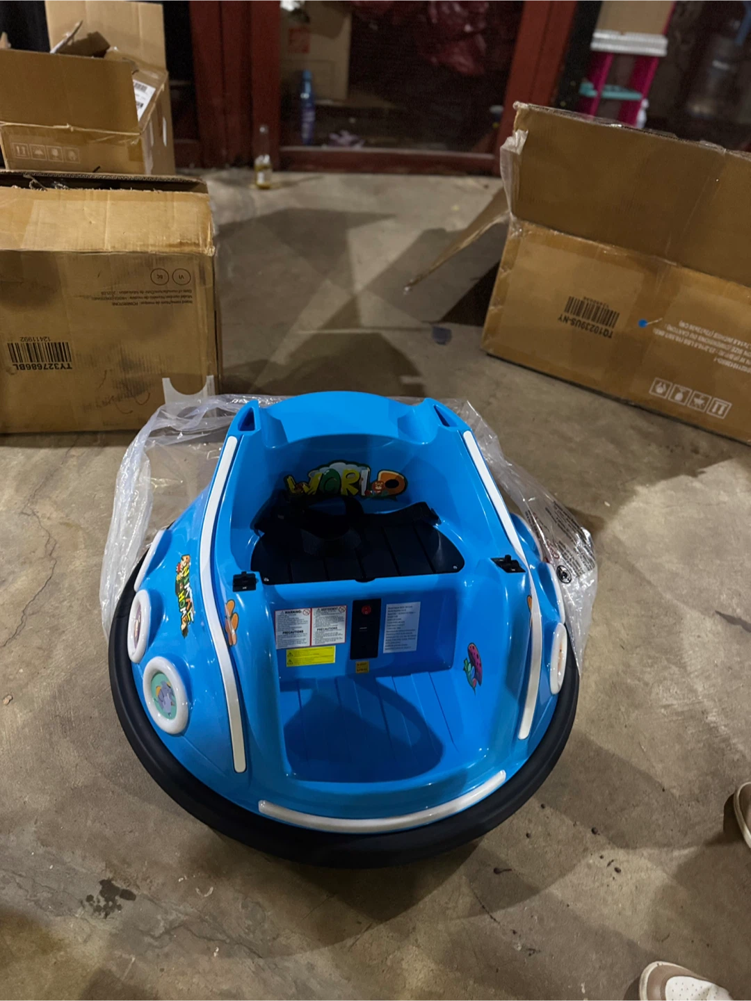 Blue Electric Ride-On Bumper Car for Kids