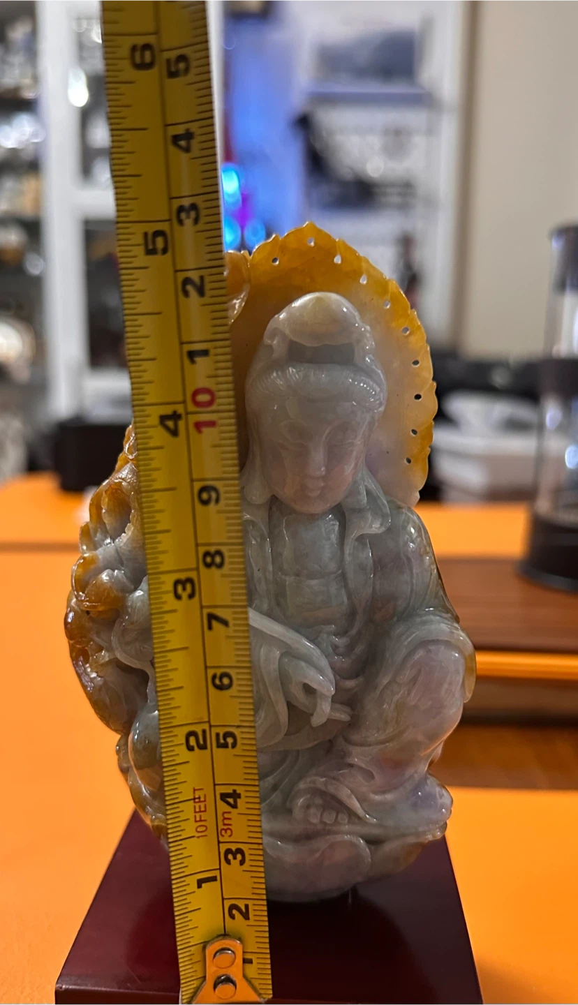 Jade Carved Statue of Bodhisattva Kwan Yin - photo 3