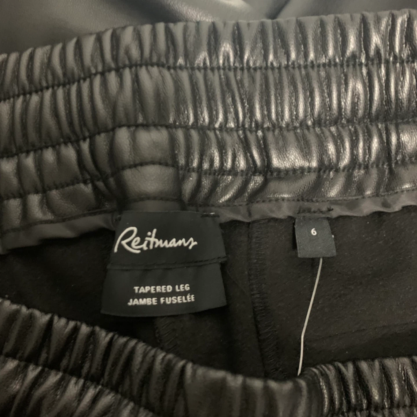 Reitmans Faux Leather Tapered Leg Pants Size 6 - photo 2