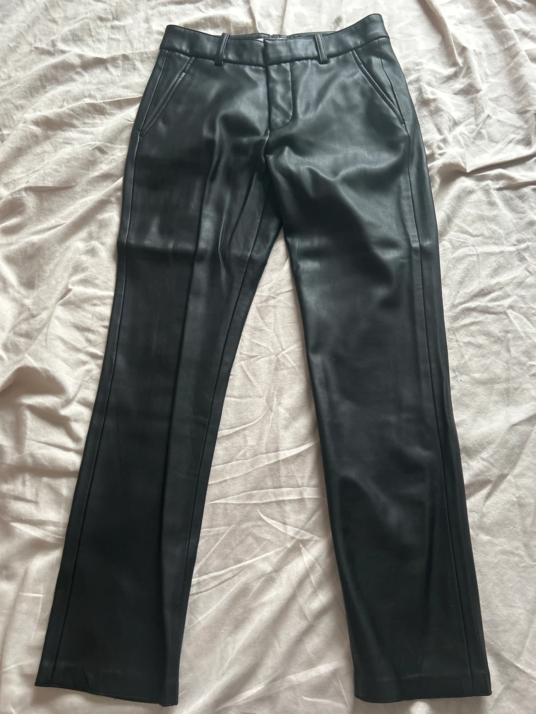 ZARA Black Faux Leather Pants Size US 2