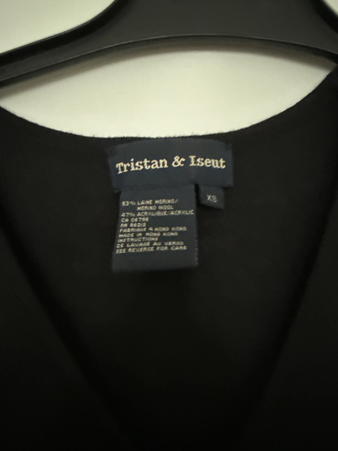 Tristan & Iseut Black Merino Wool Blend Dress - XS - photo 2