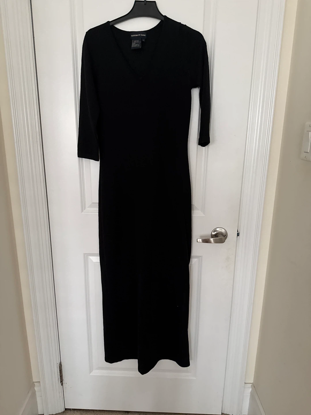 Tristan & Iseut Black Merino Wool Blend Dress - XS