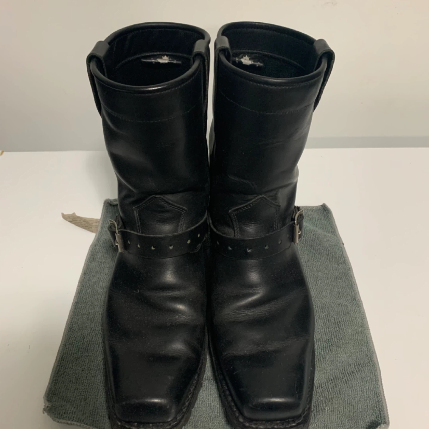 Daytons Black Leather Motorcycle Boots