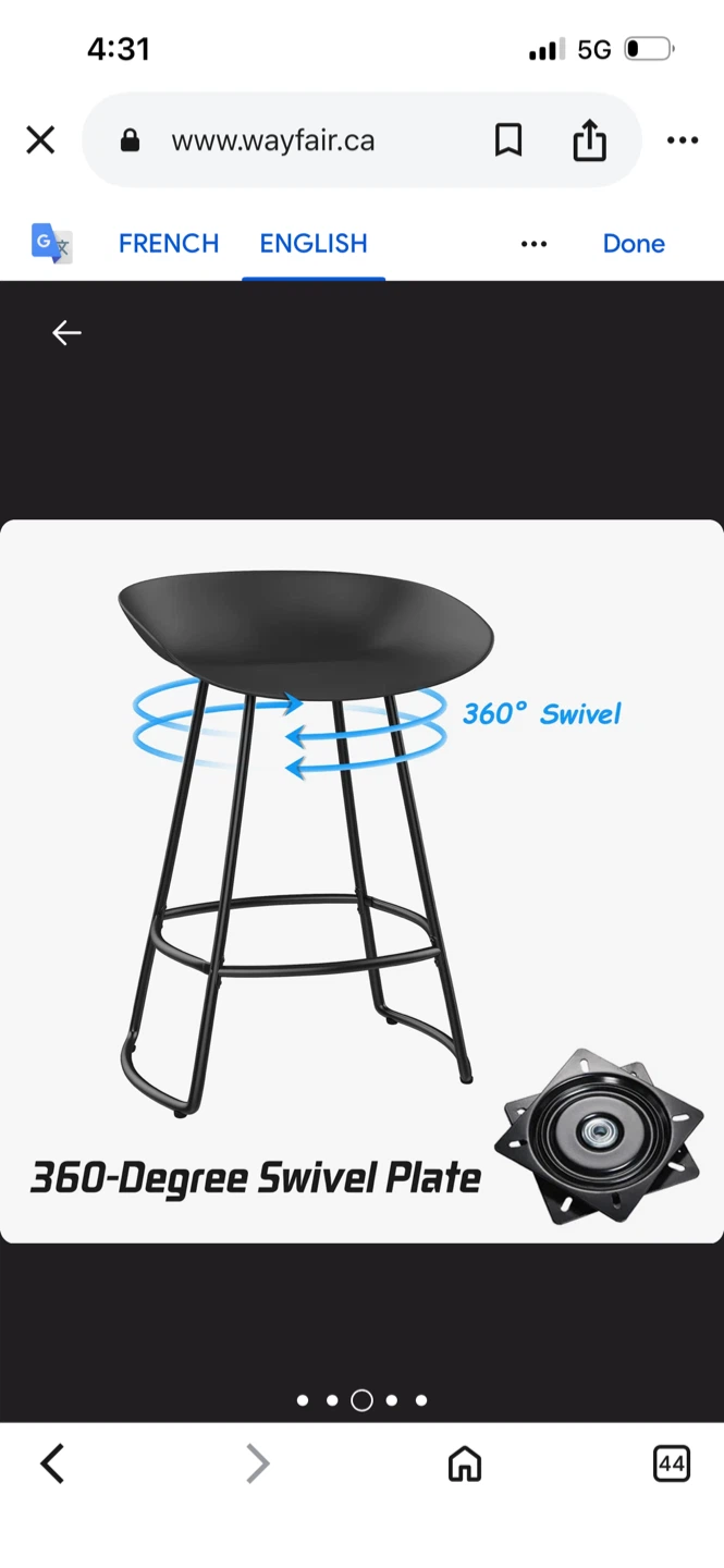 New Set of 4 Black Swivel Bar Stools - photo 5
