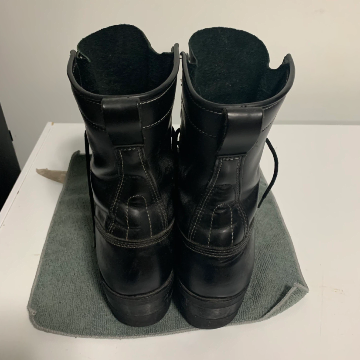 Dayton Boots Black Leather Lace-Up Work Boots - photo 3