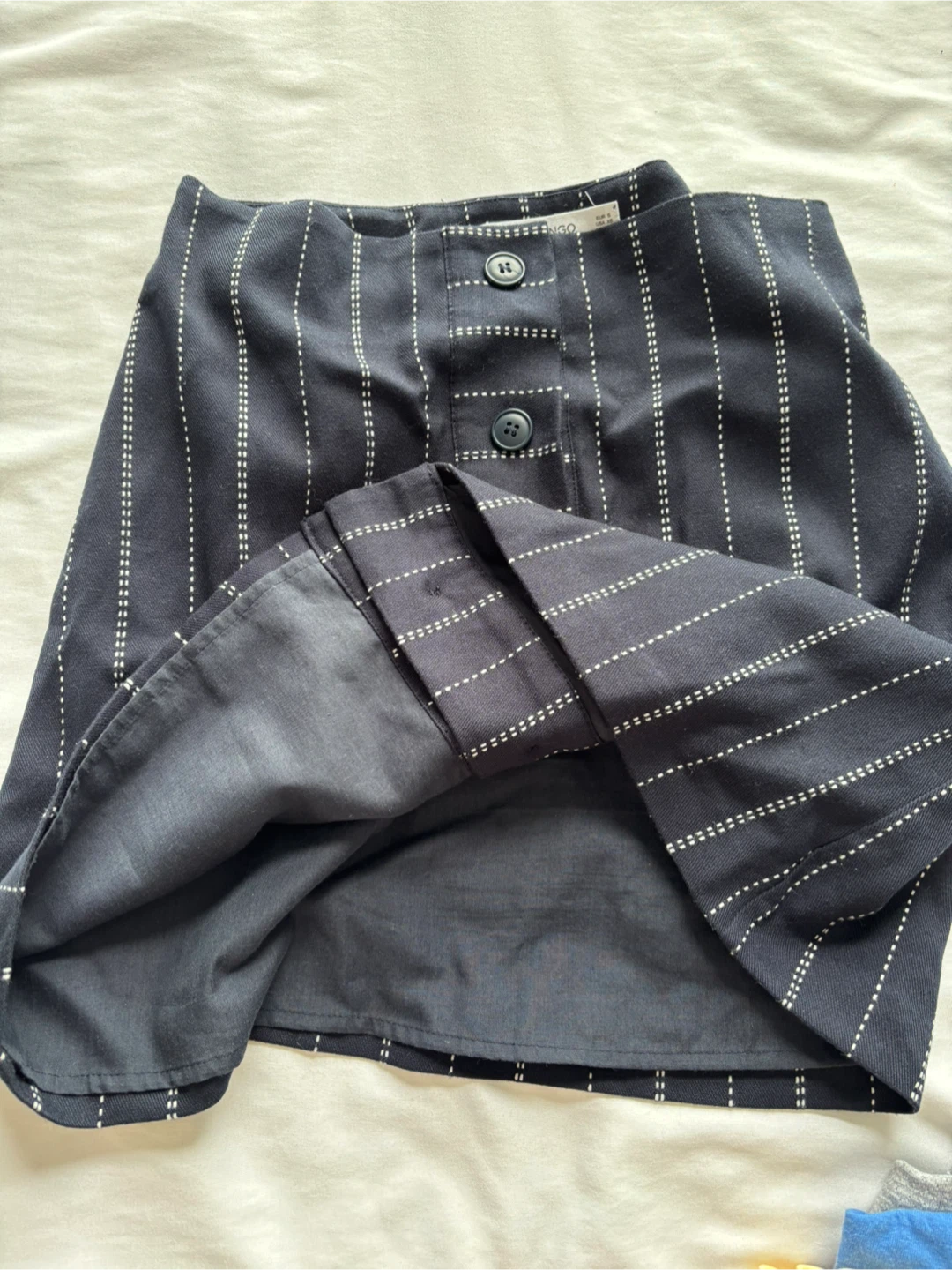 Mango Striped Button-Front Mini Skirt - Size US Small - photo 3