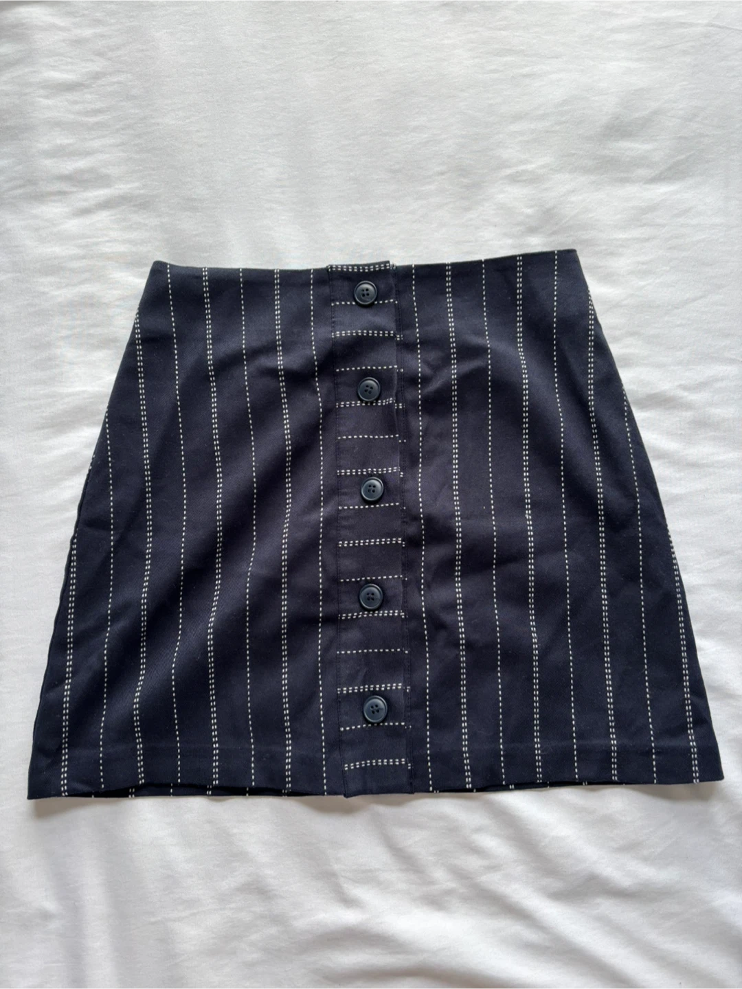 Mango Striped Button-Front Mini Skirt - Size US Small