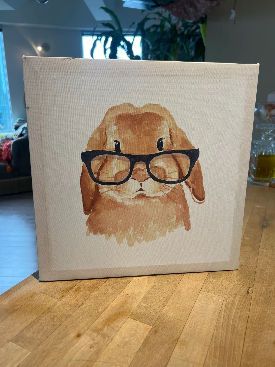 Canvas Art Print - Adorable Bunny with Glasses