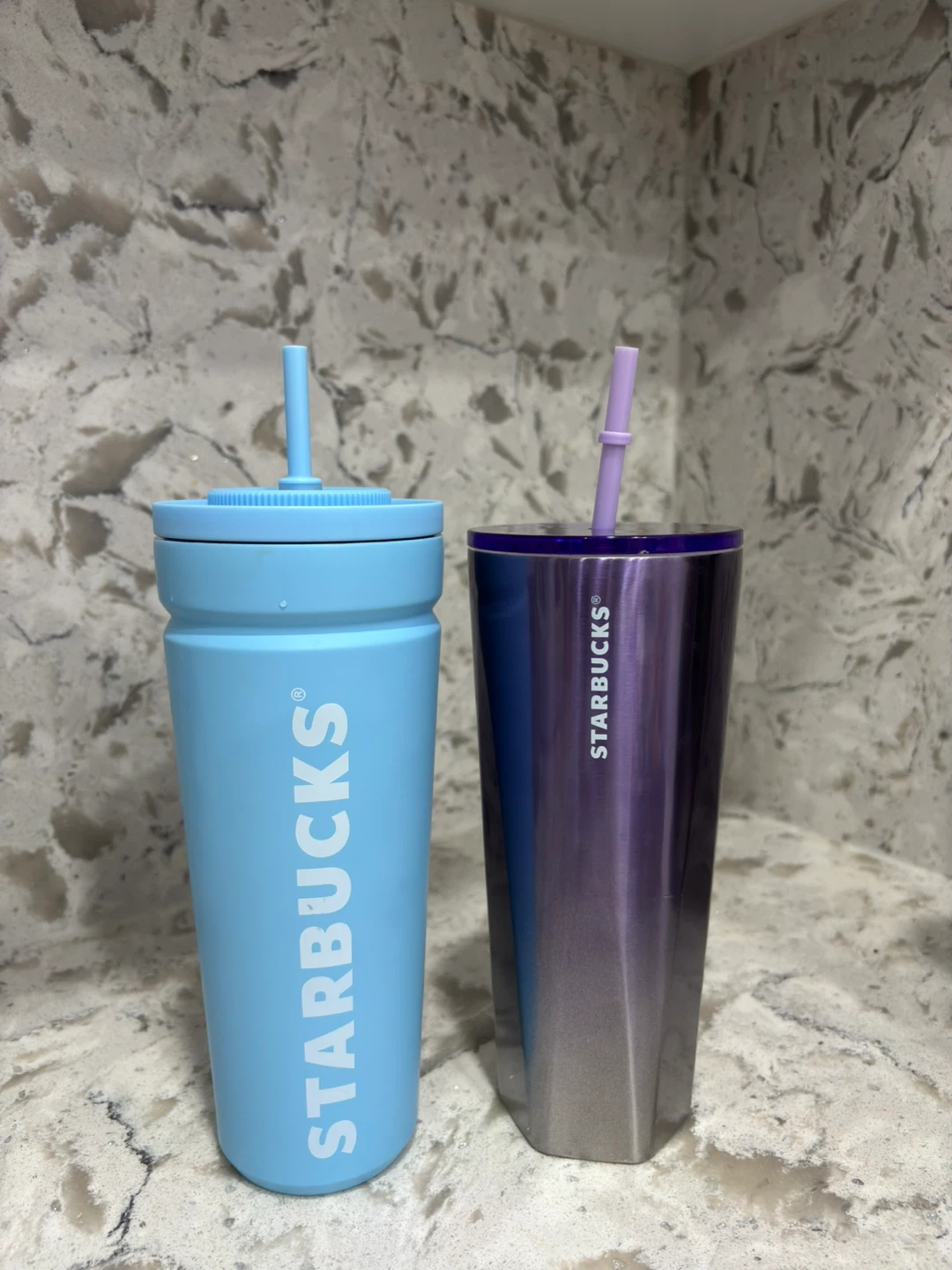 Starbucks Tumblers — Sky Blue & Purple Metallic