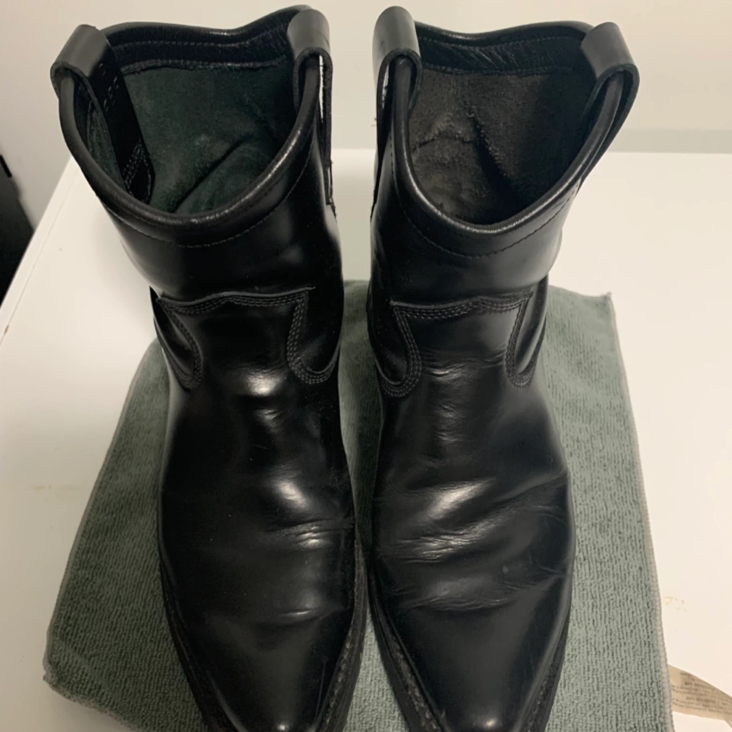 Daytons Black Leather Cowboy Boots~8