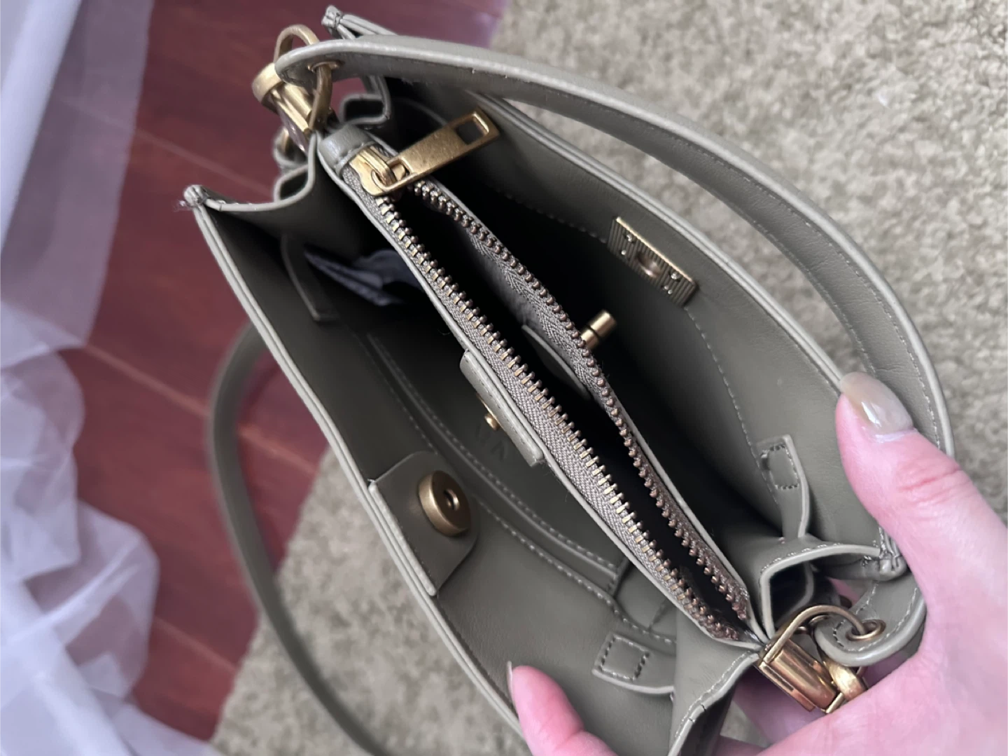 Zara Top Handle Bag -Olive/ Khaki - photo 4