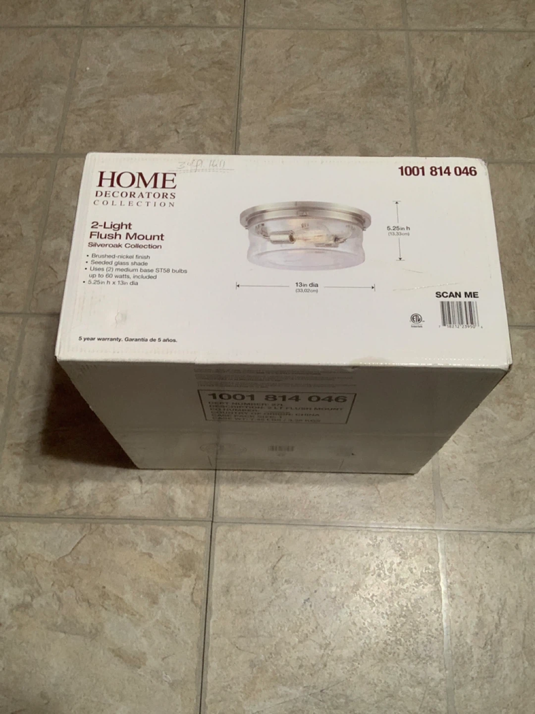 Home Decorators Collection 2-Light Flush Mount Silveroak - photo 5