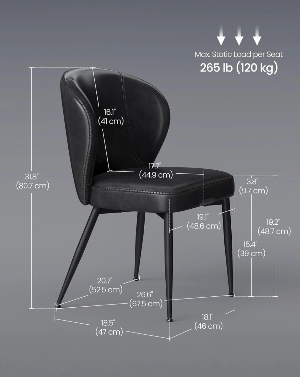 Round Dining Table and 2 Chairs Set - Black - photo 2