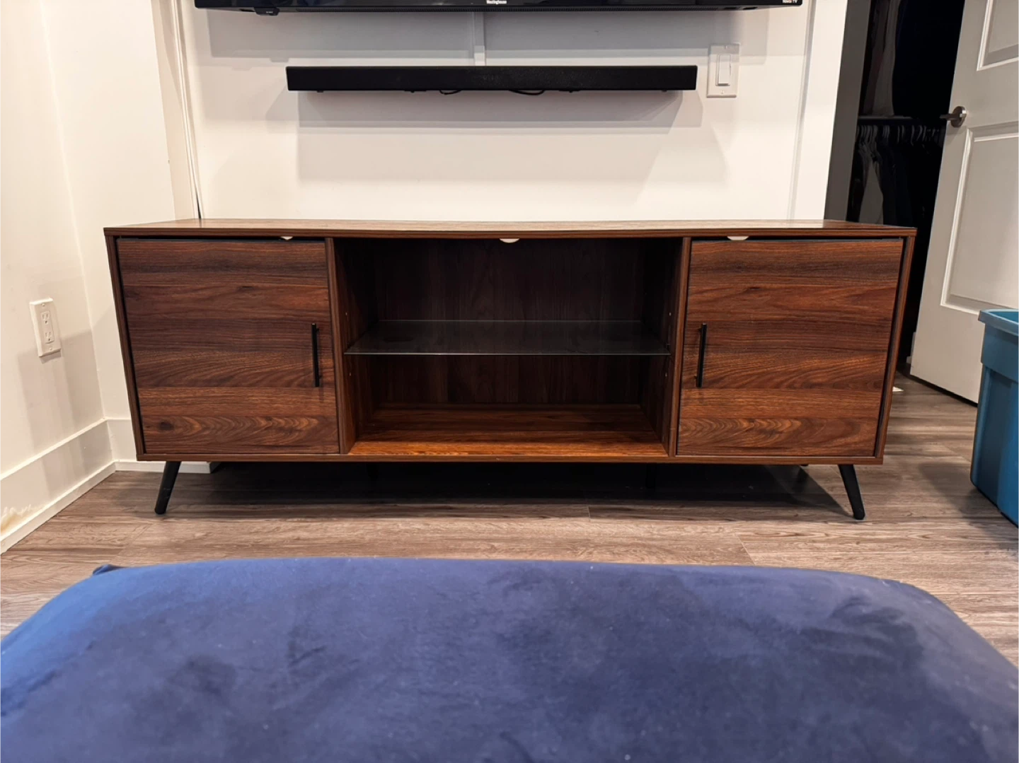 Modern Walnut TV Stand - 60" Wide