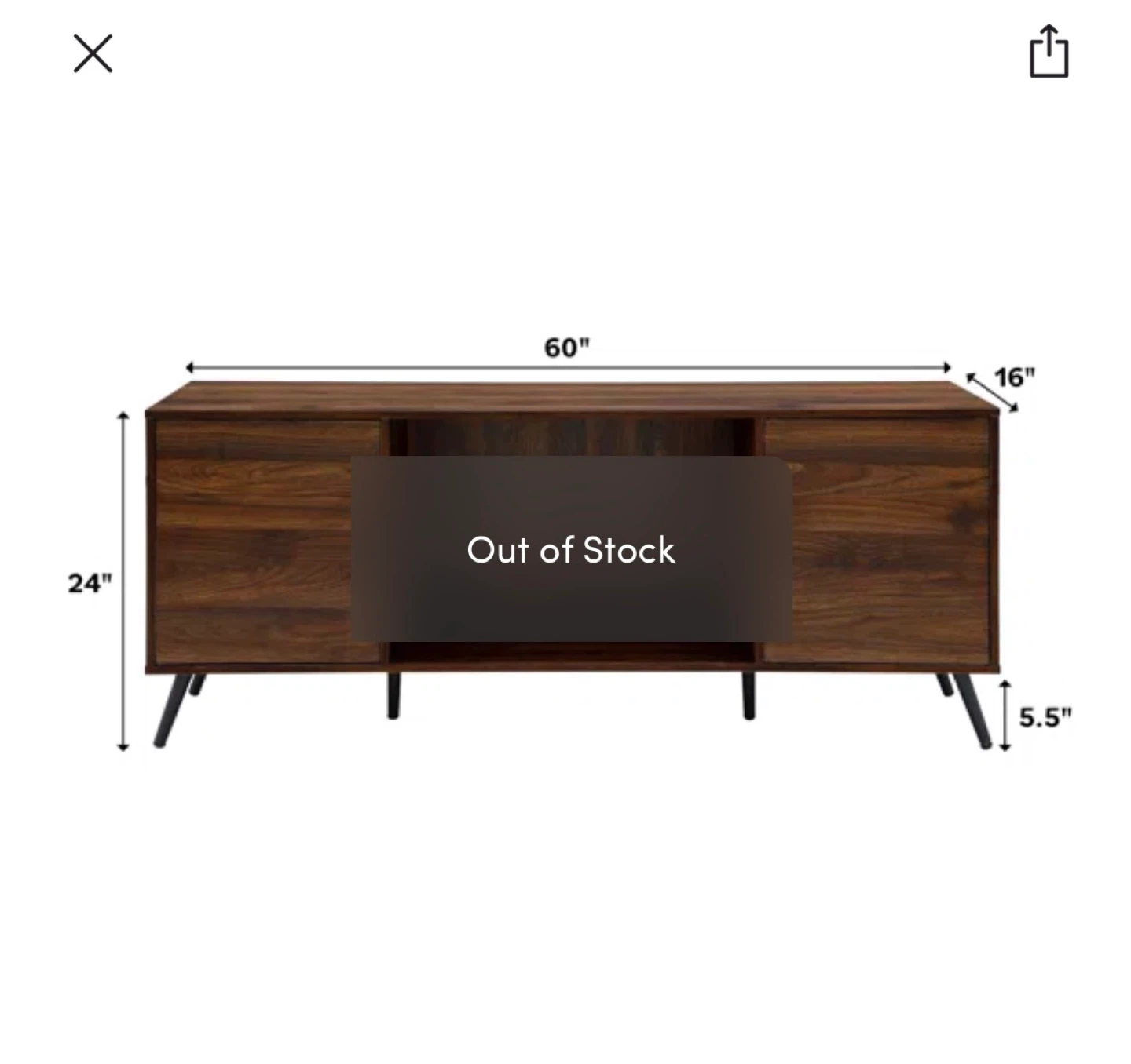 Modern Walnut TV Stand - 60" Wide - photo 4