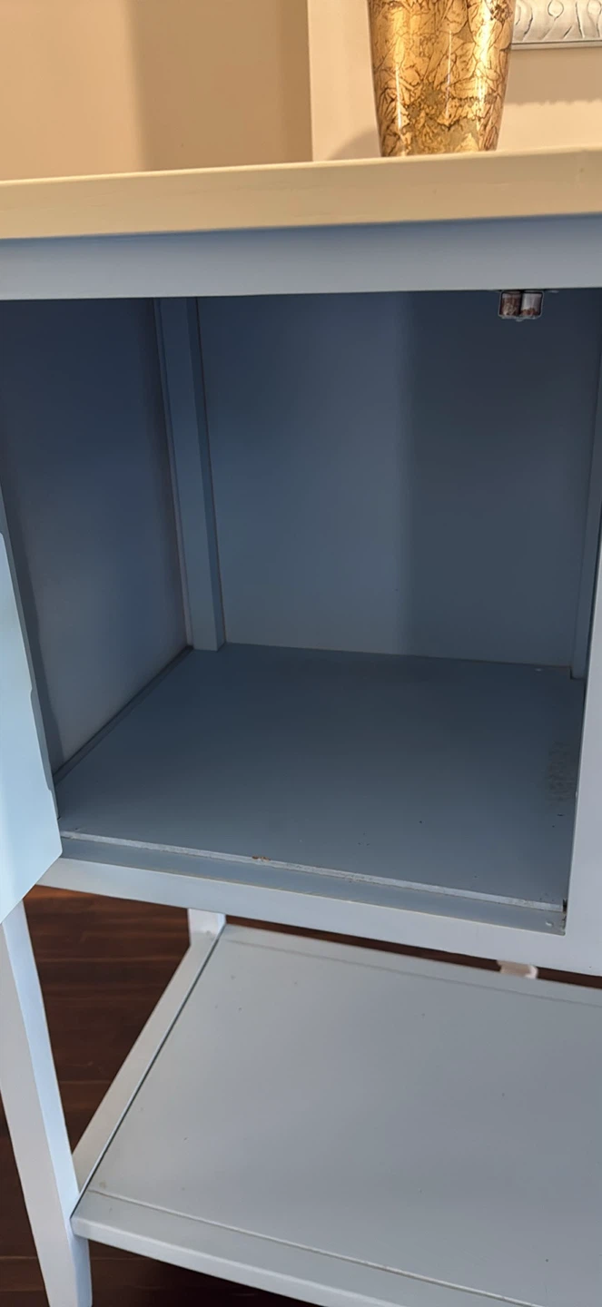 Blue and Cream Console Table with Drawers and Doors - photo 3
