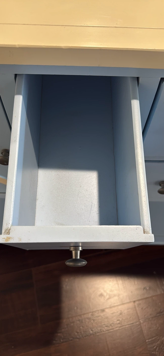 Blue and Cream Console Table with Drawers and Doors - photo 2