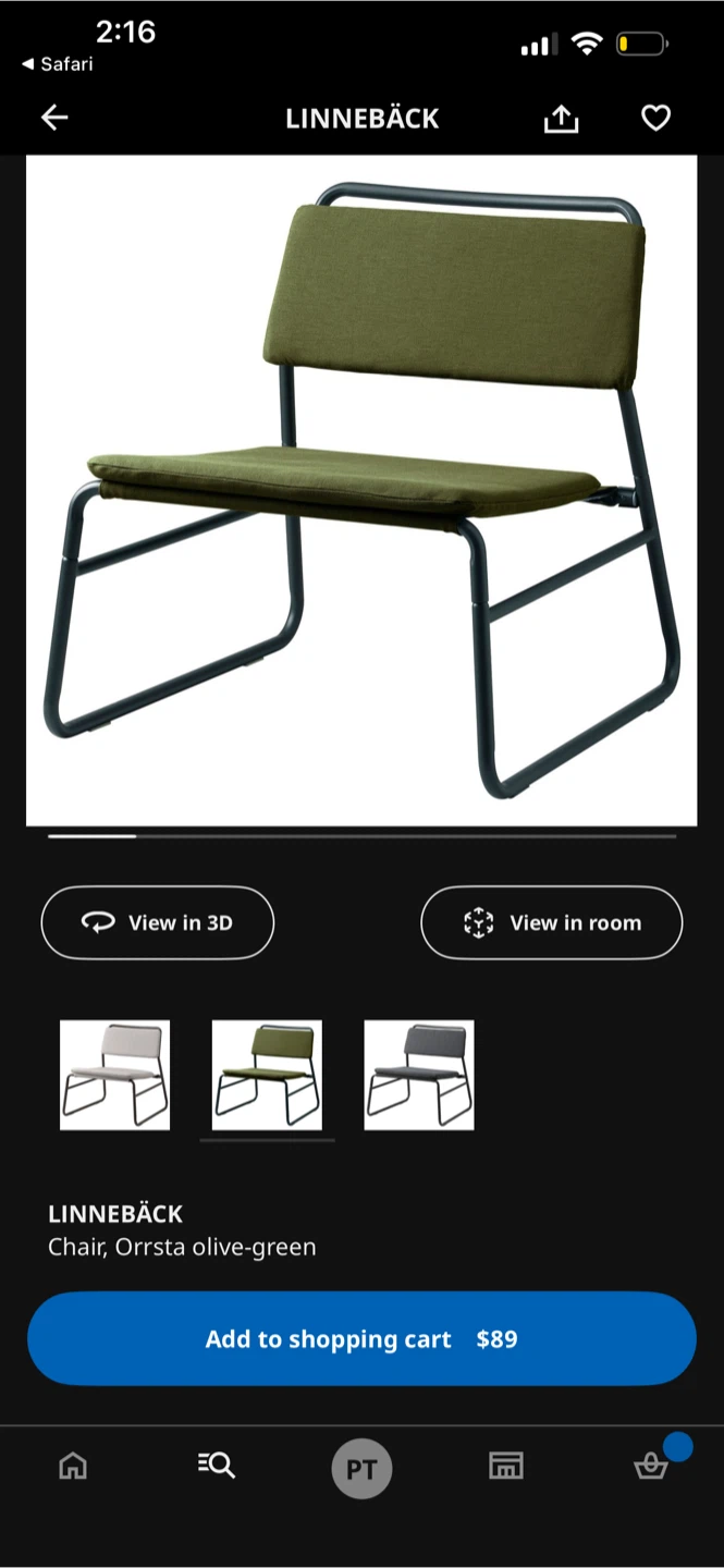 🧡 MUST GO! IKEA LINNEBÄCK Chair - Olive Green - photo 4