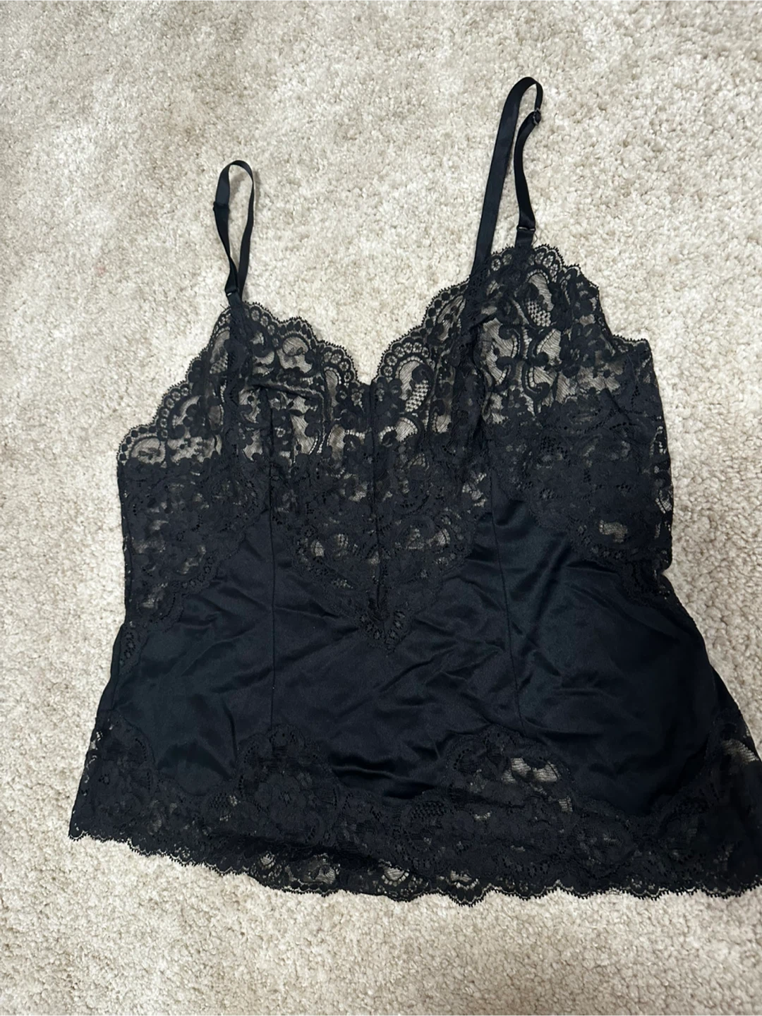 Vintage Black Lace Trim Camisole - photo 2