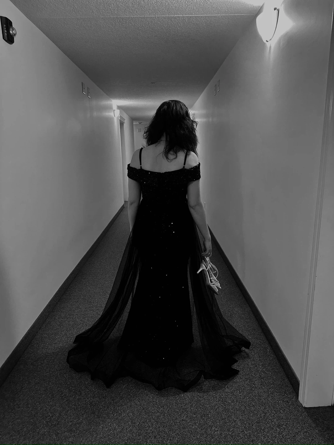 Black Sequin Off-the-Shoulder Gown - photo 4
